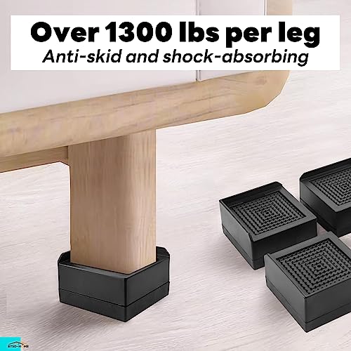 Black 4 Pack Furniture Risers 1.5 Inch C38121