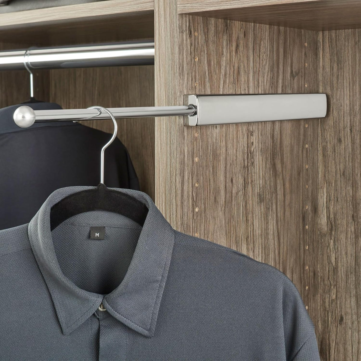 14" Pull Out Chrome Clothes Storage Hanging Rack (2 Pack) O3900