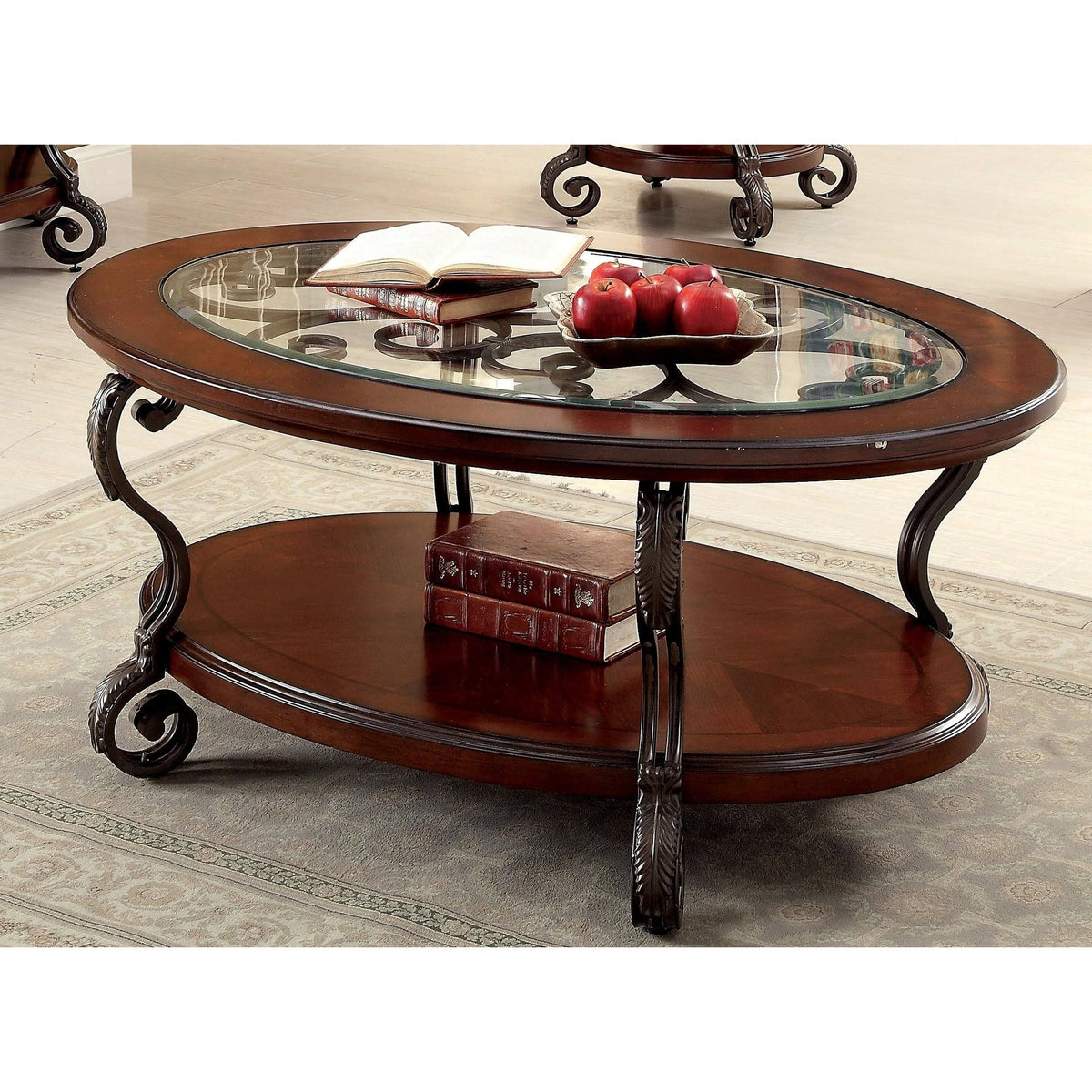 Cherry 2-Piece Accent Table Set J159208