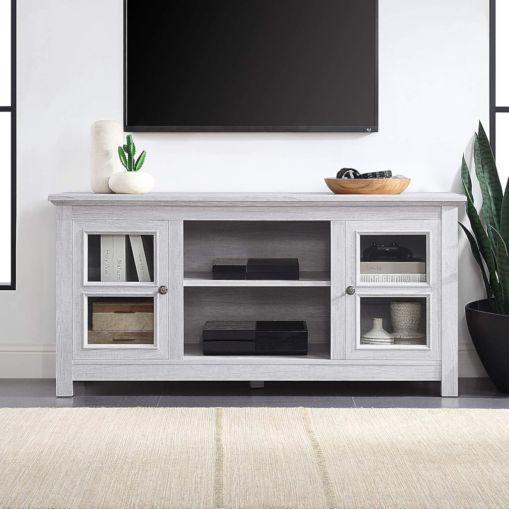 Electric Fireplace TV Stand for TVs up to 55 Inch with Storage Shelves & Cabinets U18857