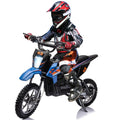 Blue Electric Dirt Bike 500W Brushed Motor 15.5MPH Leather Seat R718640