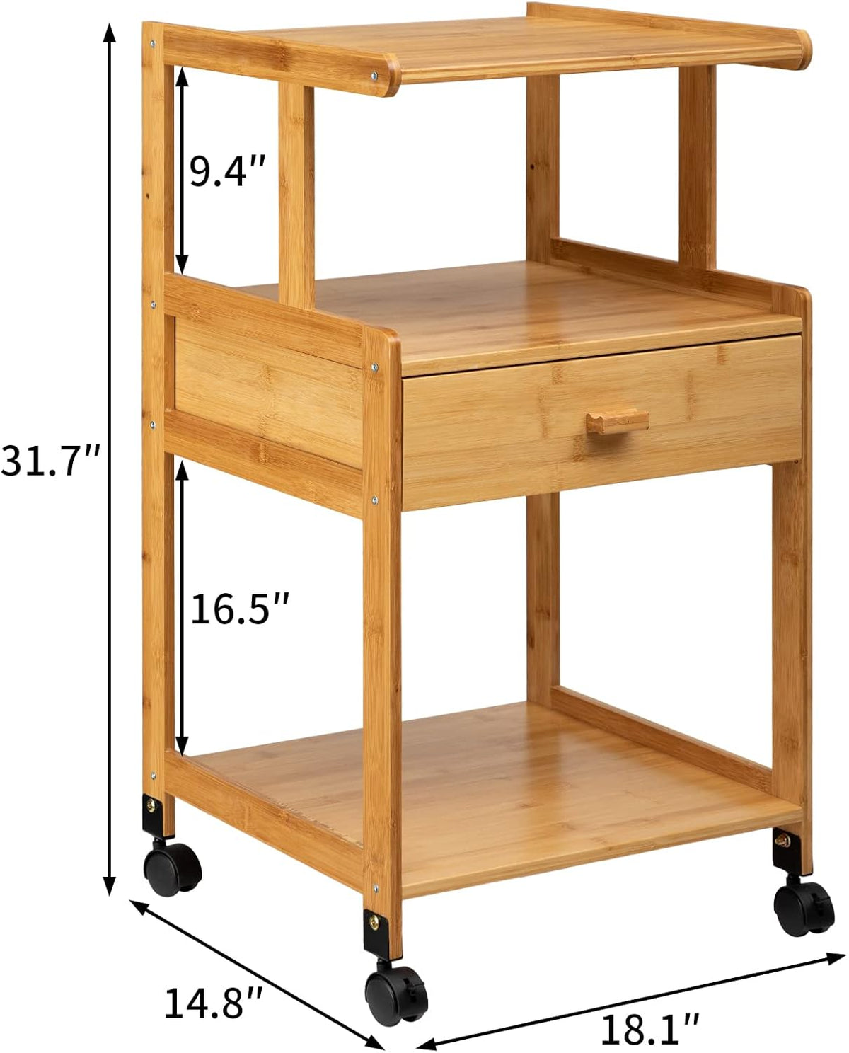 3-Tiers Mobile Printer Stand with Drawer V80983