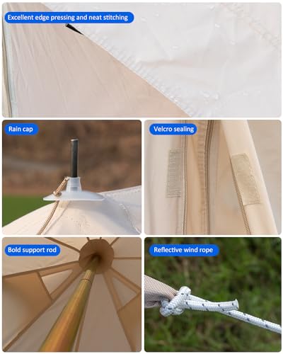 4 Seasons Canvas Bell Tent with 2 Stove Jack H90736