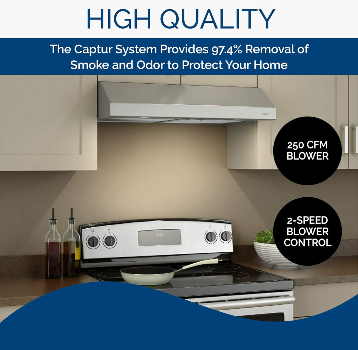 Stainless Steel 24-inch Under Cabinet Range Hood with Light D46579