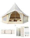 4 Seasons Canvas Bell Tent with 2 Stove Jack H90736