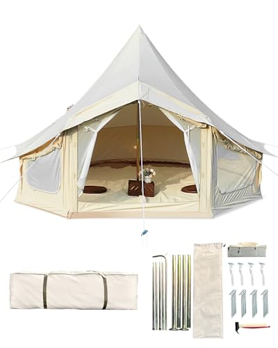 4 Seasons Canvas Bell Tent with 2 Stove Jack H90736