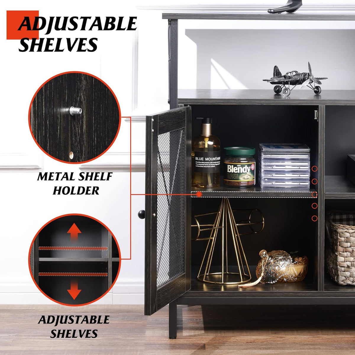 55 inch TV Stand with Storage Cabinet E490115