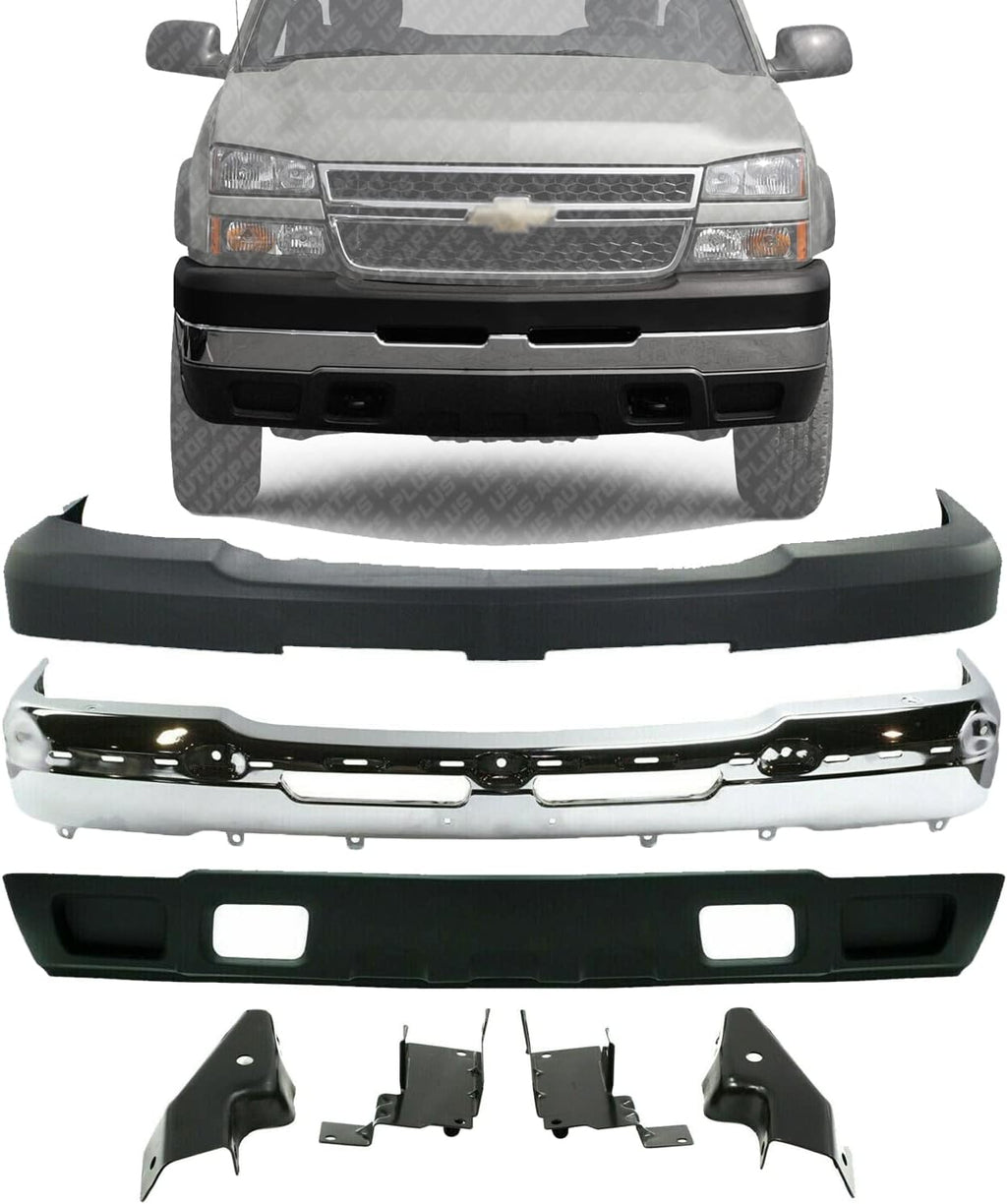 Front Bumper Chrome Steel Set T634