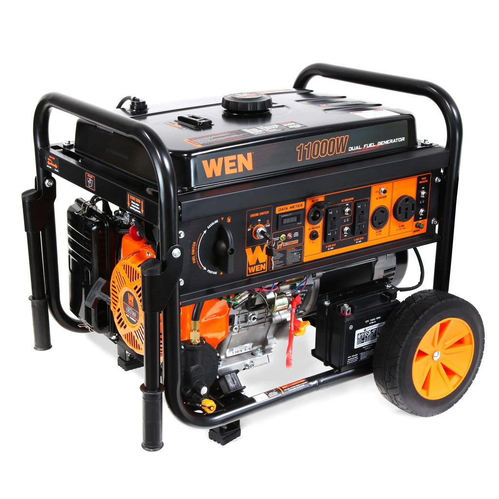 11000-Watt 120-Volt 240-Volt Dual Fuel Electric Start Portable Generator with Wheel Kit and CO Shutdown Sensor L4099