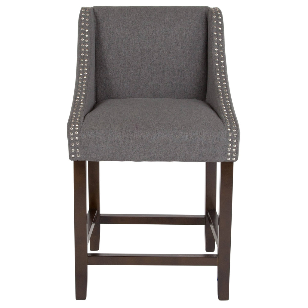 Light Grey Fabric Counter Height Stool P91934