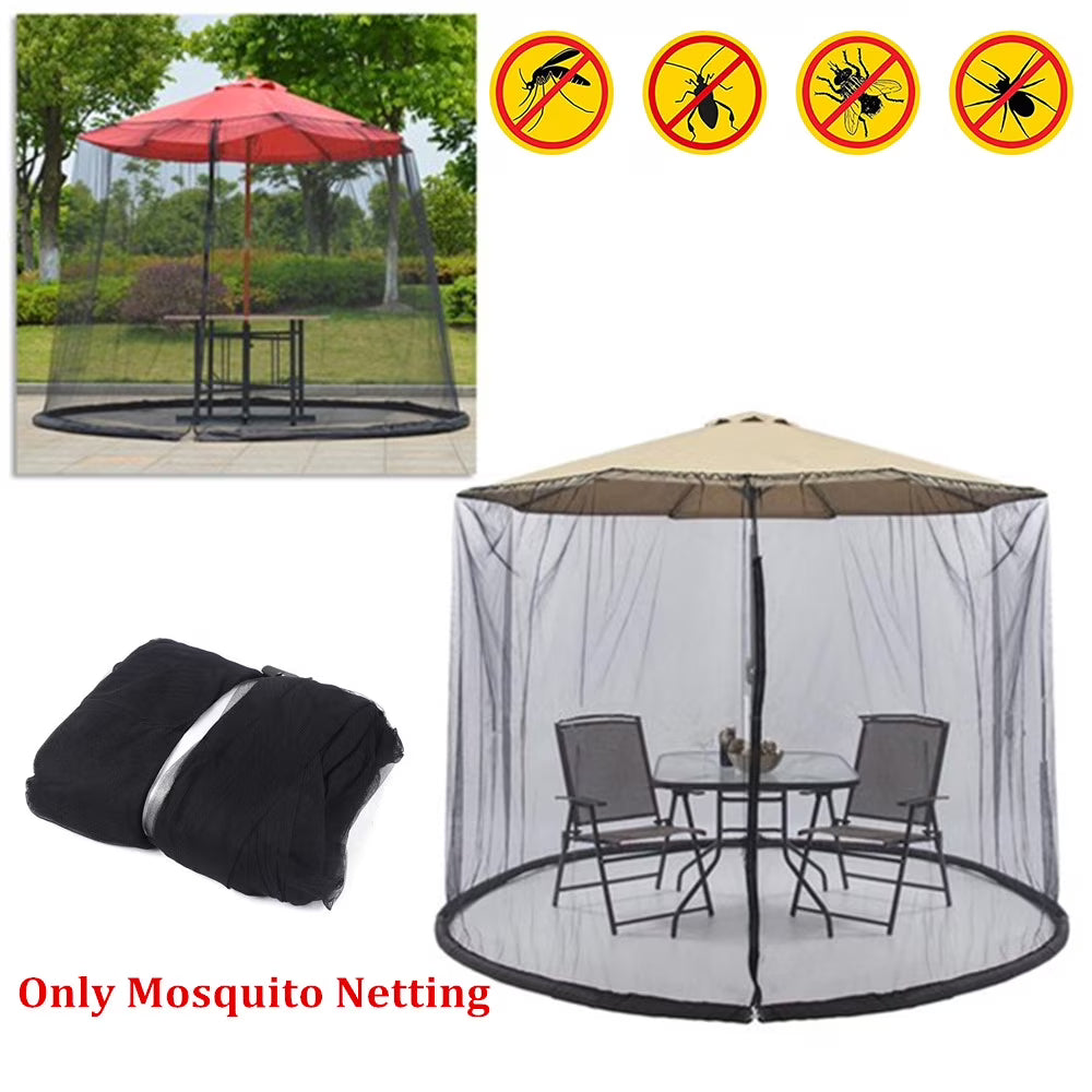 Patio Umbrella Table Mesh Screen Cover with Zipper K994040