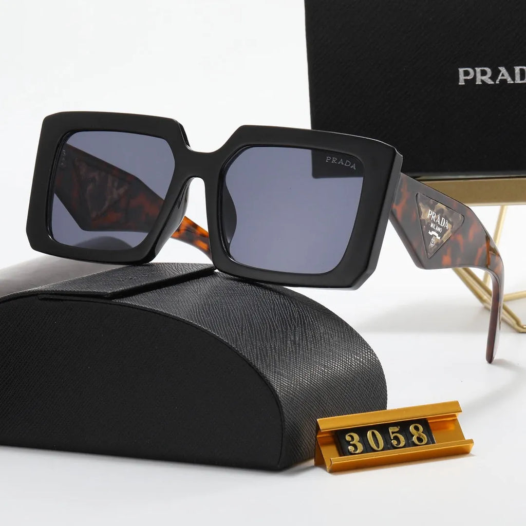 Triangle Letter Leopard Print Polarized Sunglasses A320063