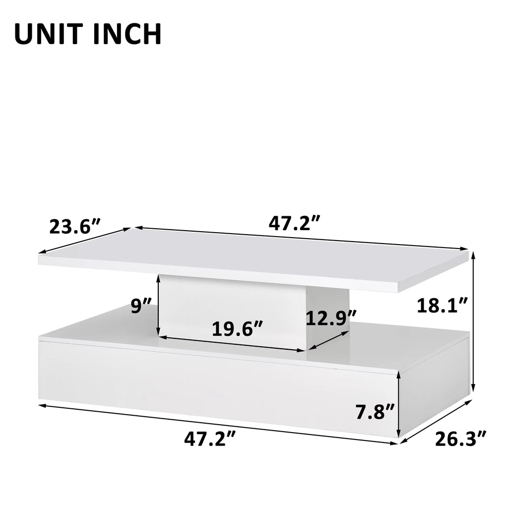 Coffee Table with LED White Y55087