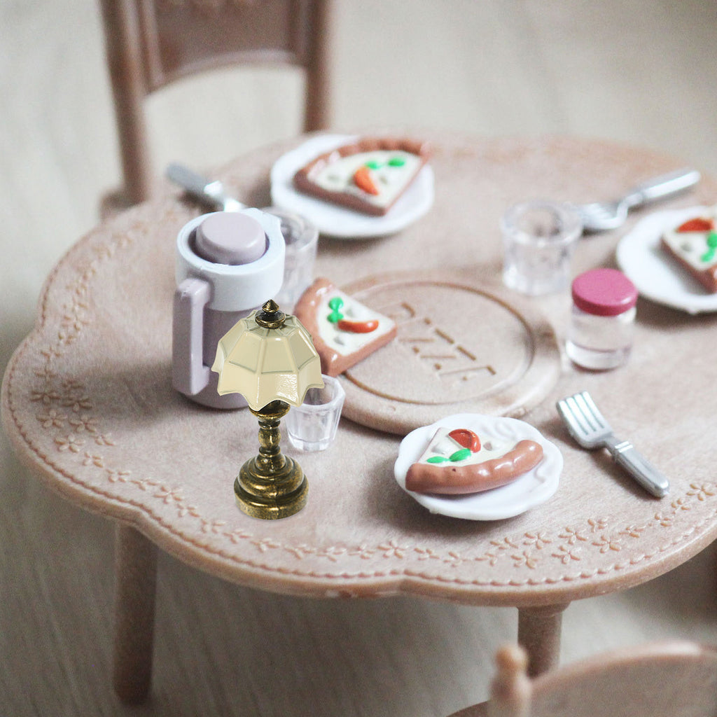 White Vintage Metal Dollhouse Lamp Bedside Table 5 Pack H4160