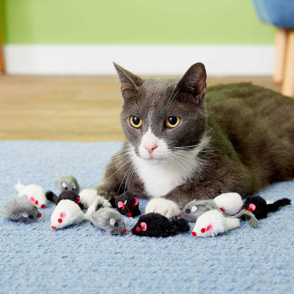 Fur Mice Cat Toys with Rattling Sounds U56659