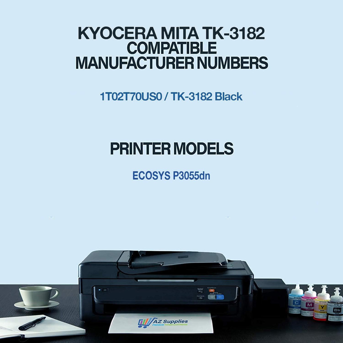 Toner Cartridge for Kyocera Mita TK-3182 ECOSYS P3055dn (Black - 1 Pack) I511498
