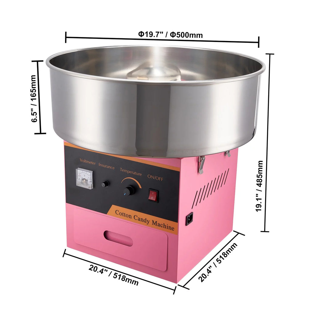 Cotton Candy Machine 21 Inch Stainless Steel Bowl Electric Candy Floss Maker L793
