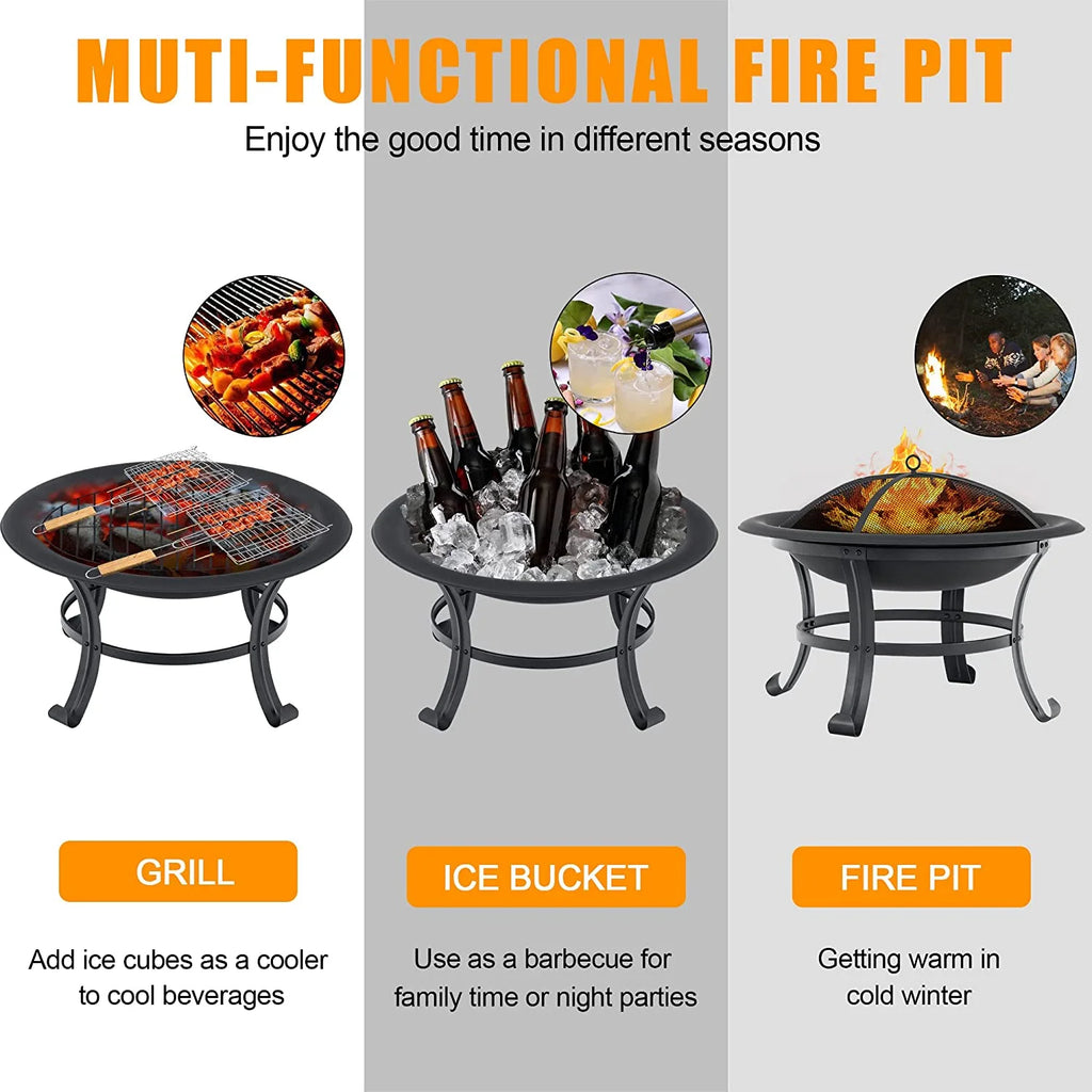 Black Metal Fire Pit P2224