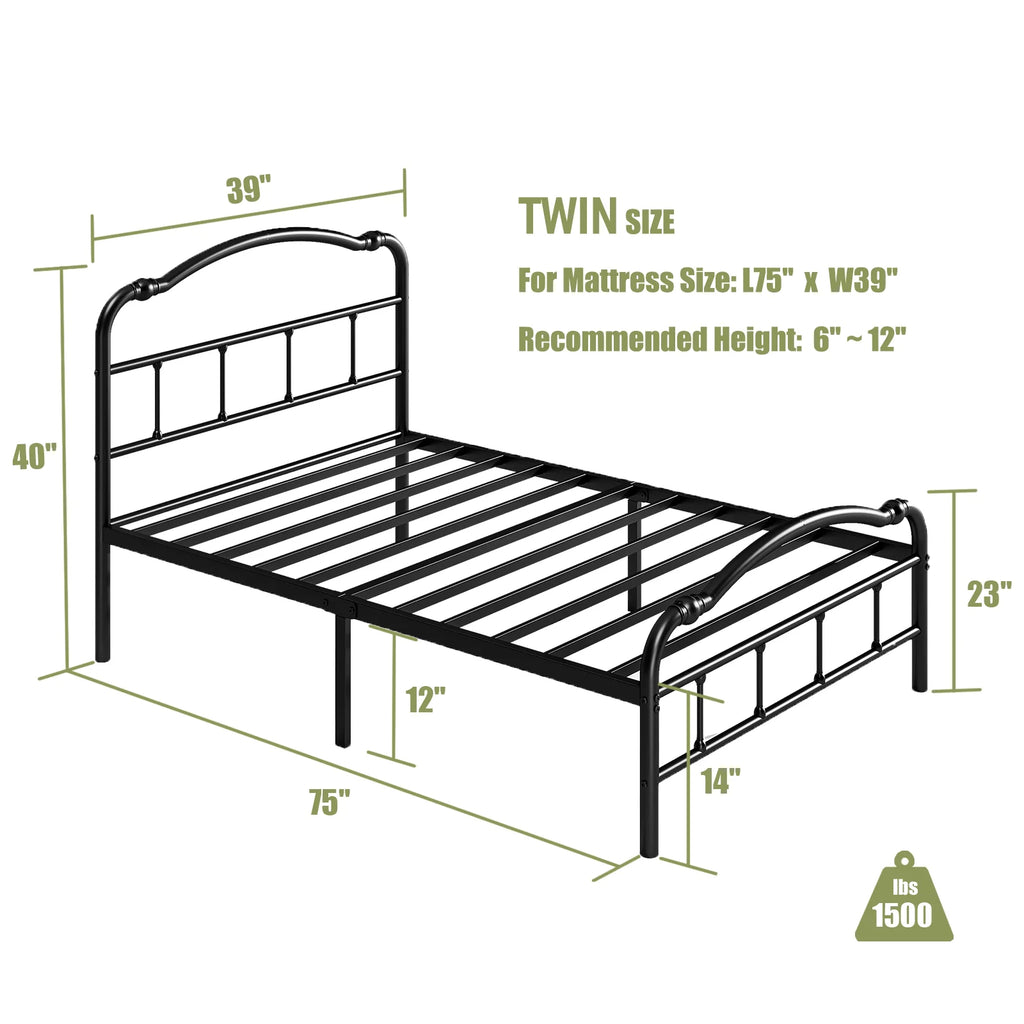 Queen Platform Bed Frame with Headboard and Footboard W1968