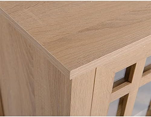 Light Oak Wood Sideboard Buffet with Double Framed Tempered Glass Doors X2603
