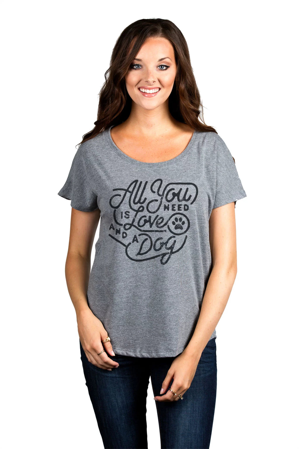 Heather Grey Slouchy Dolman T-Shirt D114