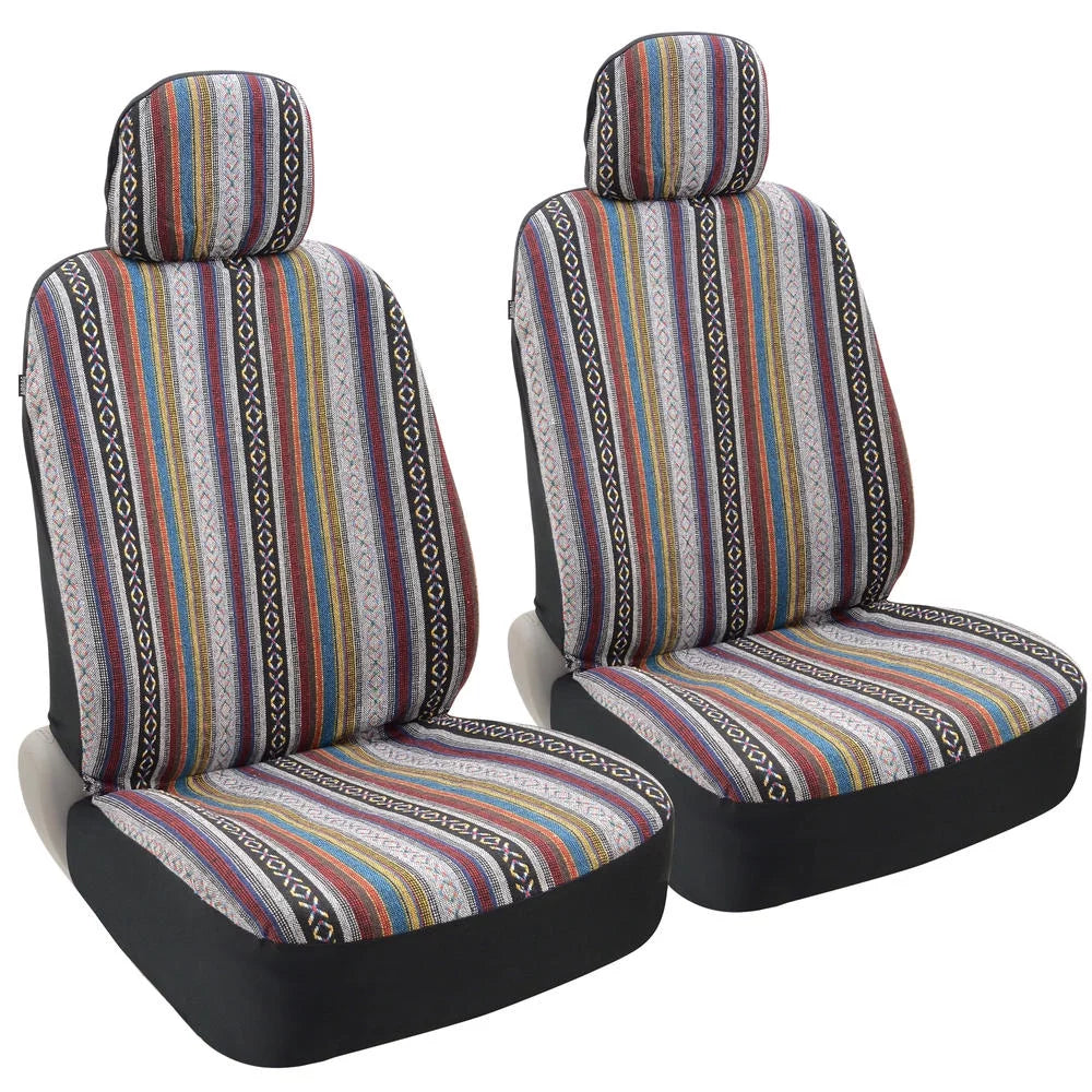 Striped Heavy Duty Woven Car Seat Covers Full Set 9pc O926