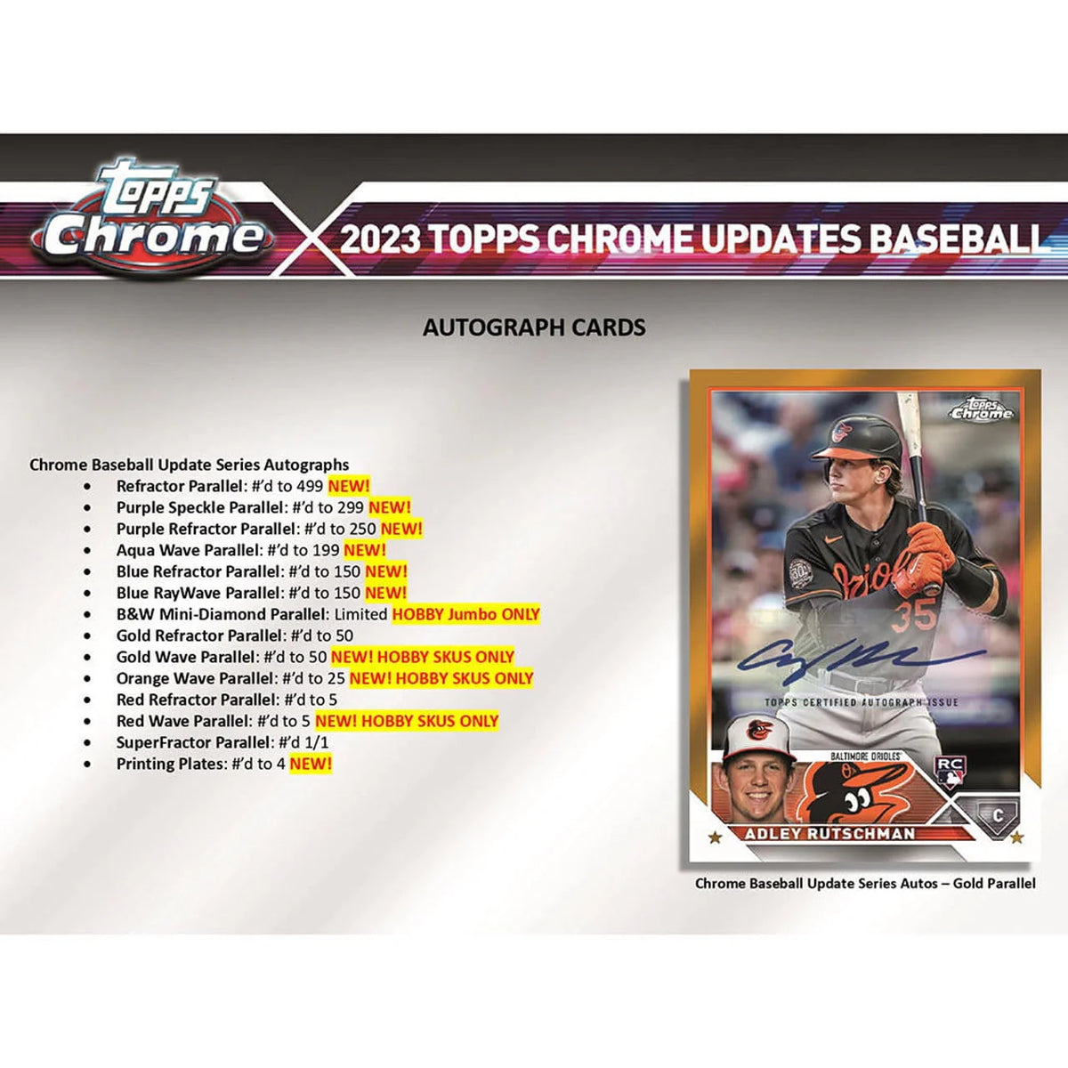 2023 Chrome Update Series Baseball Trading Card Hobby Jumbo Box M8264