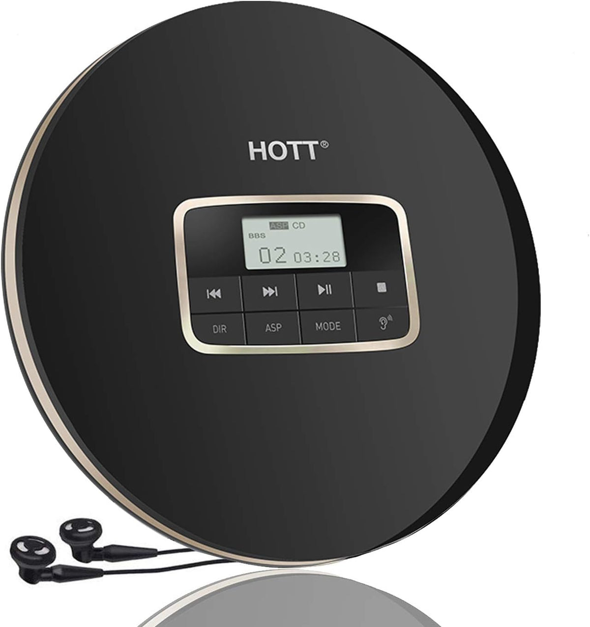 Compact Disc Player with LCD Display, Anti-Skip, Anti-Shock, Black A442