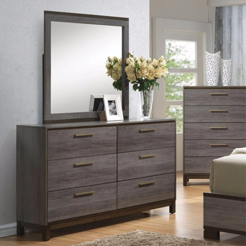 Antique Gray Wooden Dresser S7015