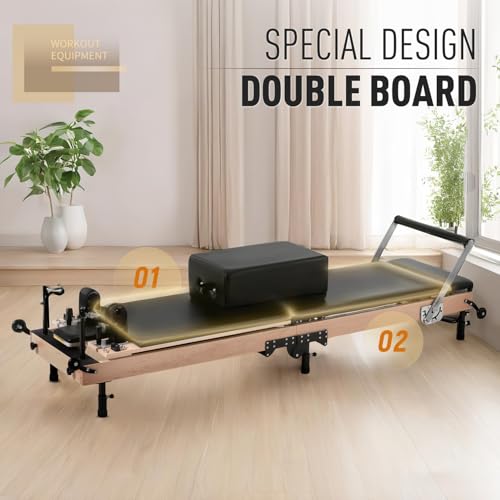 Foldable Pilates Reformer Machine with Reformer Box and Jump Board T2306