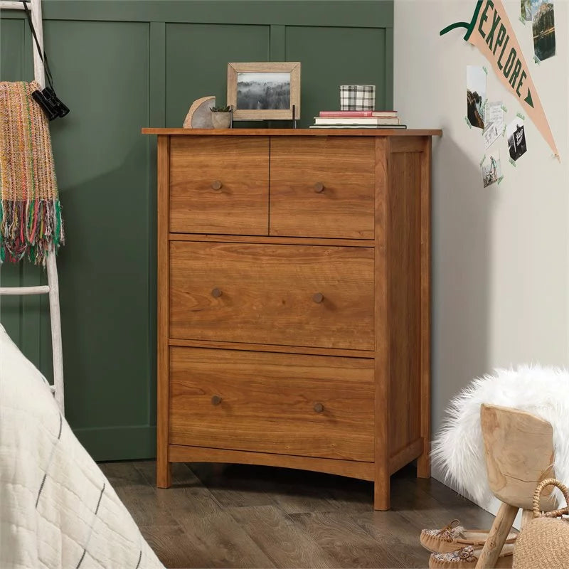 Engineered Wood Secretary Desk/Chest in Prairie Cherry G67309