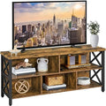 Industrial Wood and Metal TV Stand with Cabinet X371389