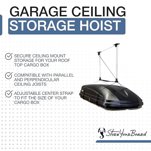 Cargo Box Ceiling Hoist with Pulley Lift System, Fits 8–10 ft Ceilings, Holds 150 lbs L8911