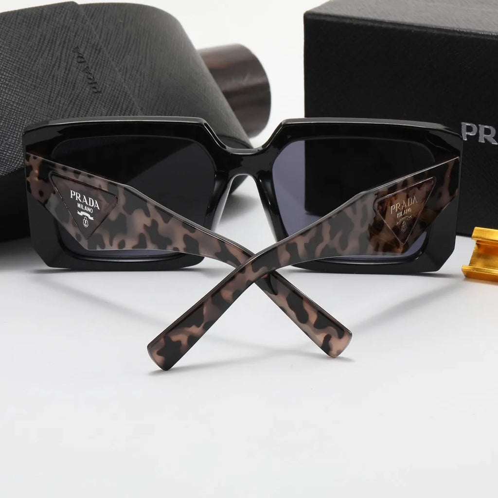 Triangle Letter Leopard Print Polarized Sunglasses A320063