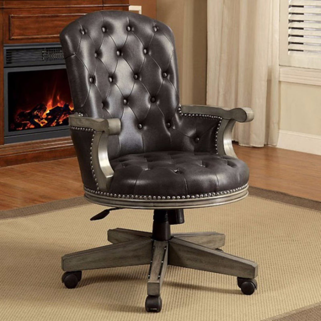 Height Adjustable Arm Chair in Gray and Black U4730