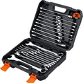 32-Piece Combination Wrench Set, SAE and Metric, 12 Point, Chrome Vanadium Steel with Case V710196