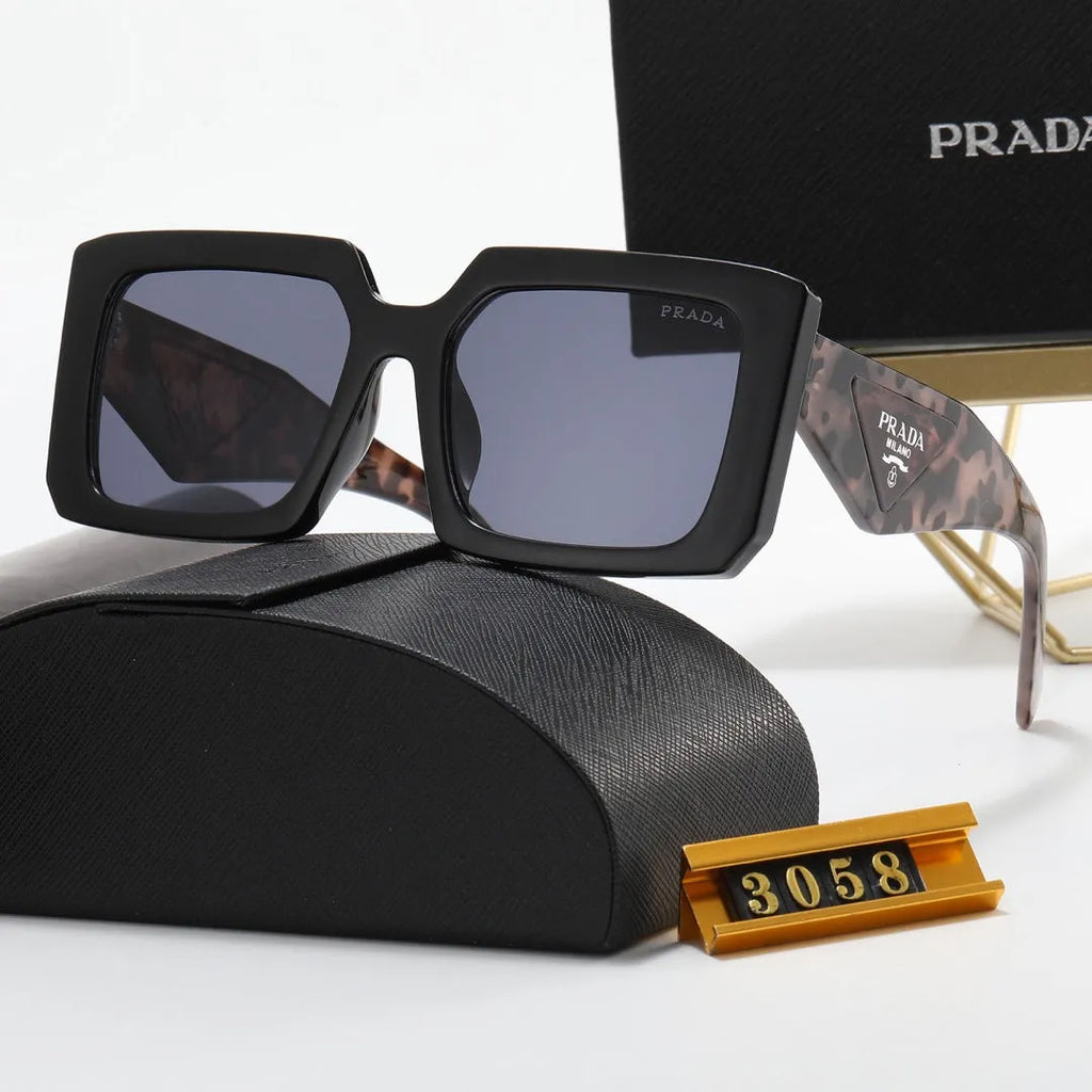 Triangle Letter Leopard Print Polarized Sunglasses A320063