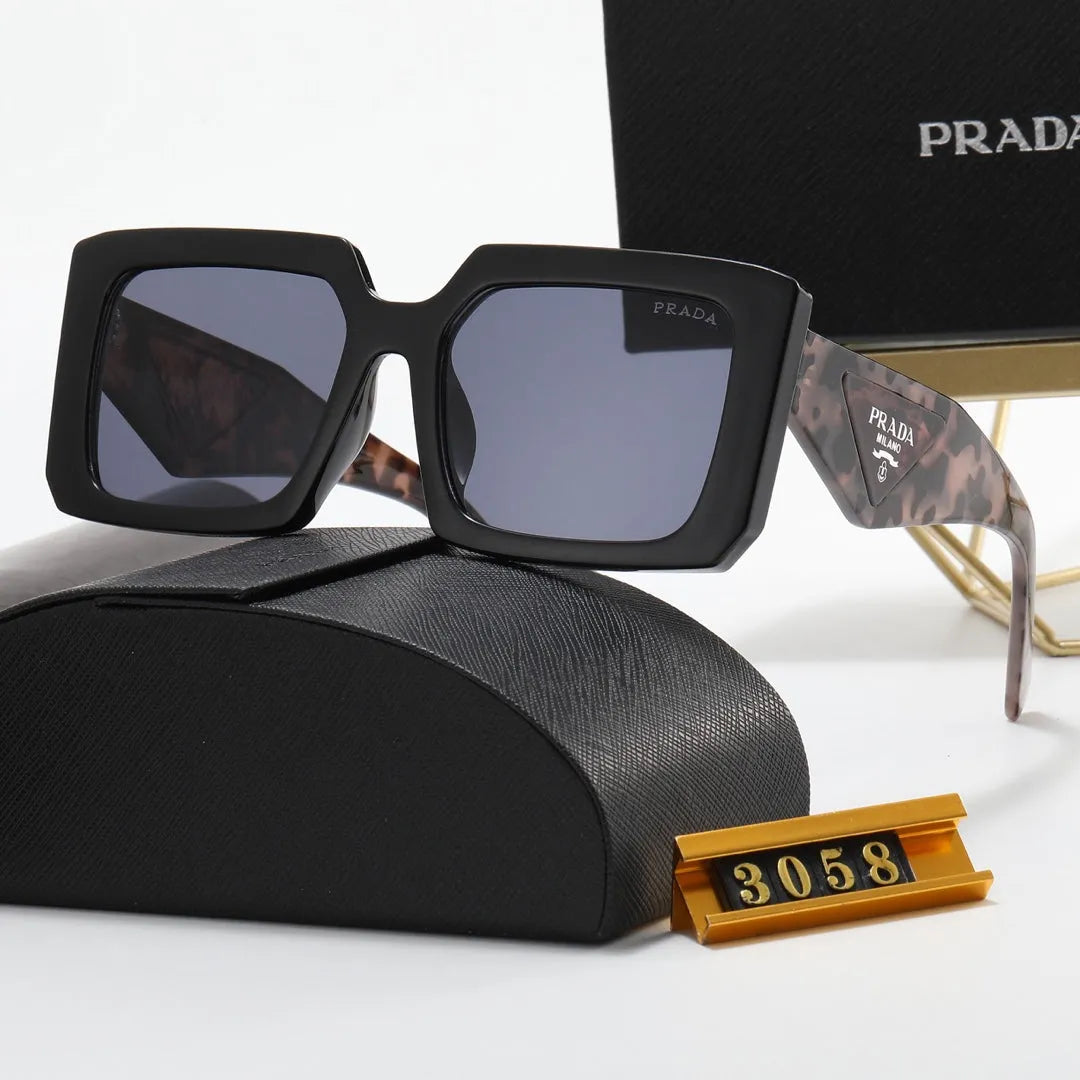 Triangle Letter Leopard Print Polarized Sunglasses A320063