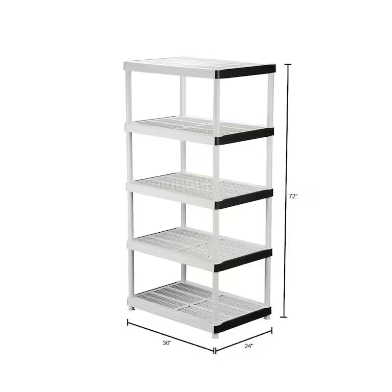 5-Tier Plastic Storage Shelving Unit F36588