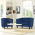 Navy Performance Velvet Loveseat and Armchair Set L454039