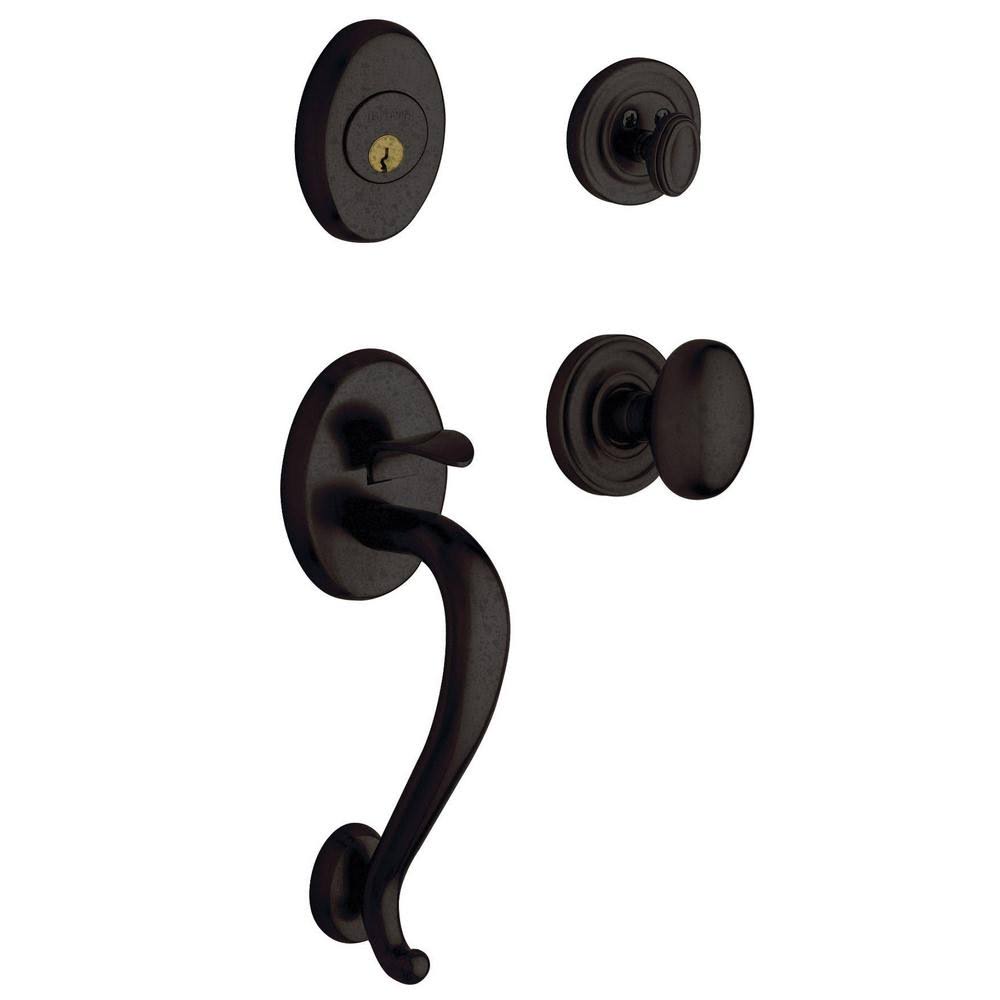 Full Dummy Sectional Handleset Egg Knob Distressed Oil Rubbed Bronze K906