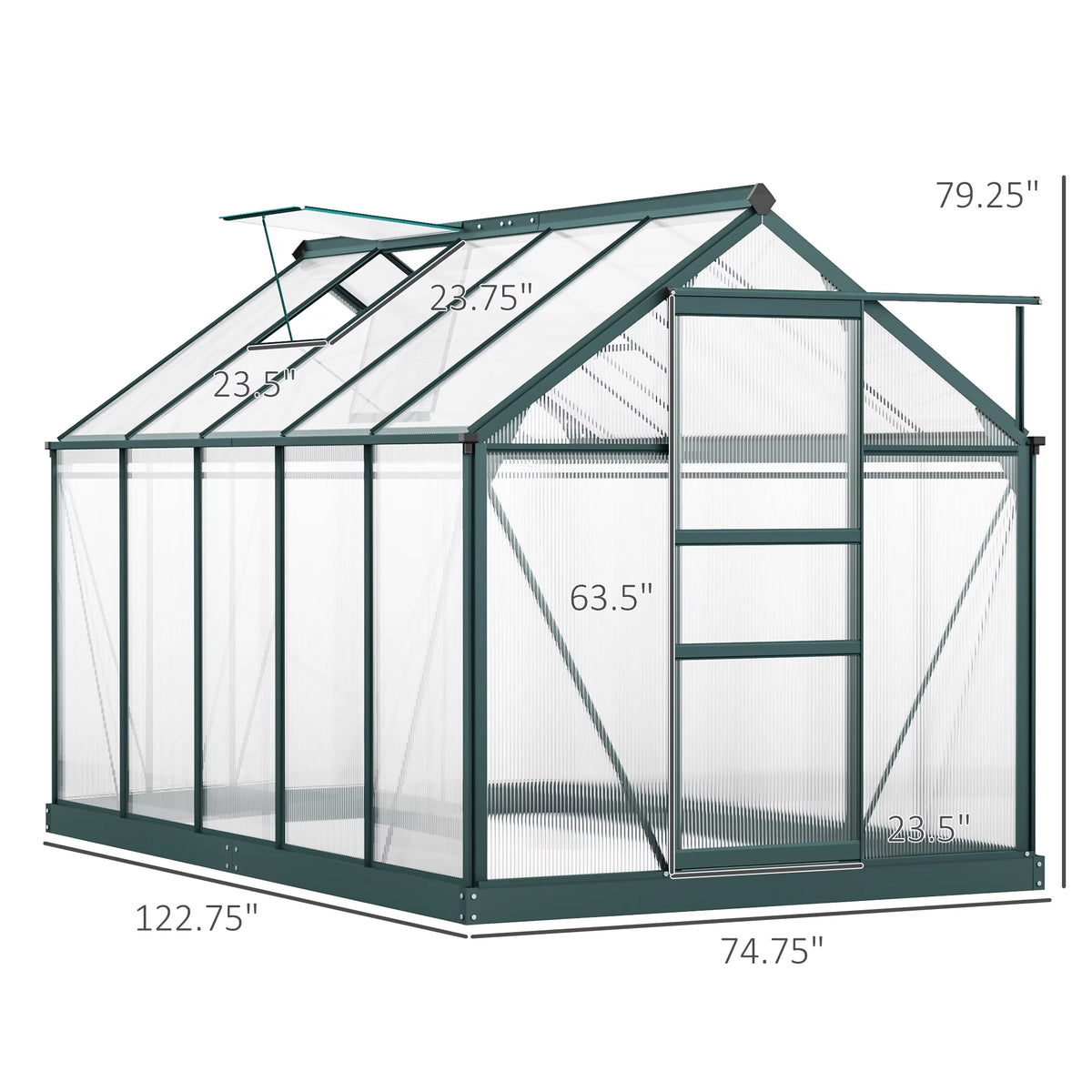 6' x 10' x 7' Polycarbonate Walk-in Greenhouse P218971