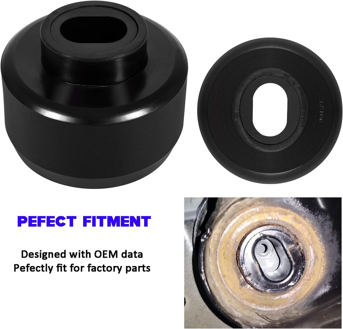 24Pcs Black Polyurethane Body and Cab Mount Bushing Kit V539279