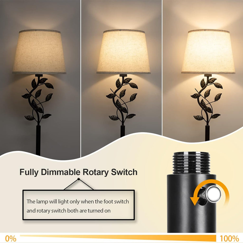 Fully Dimmable LED Floor Lamp with Delicate Leaves, 8W Bulb Included X287293