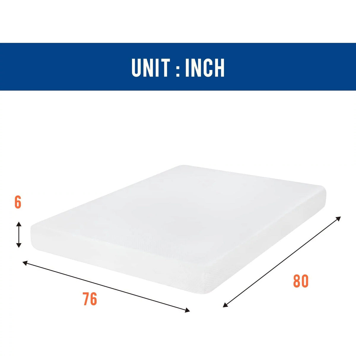 King 6 inch Gel Memory Foam Mattress U617787