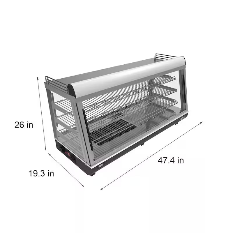 6.5 cu. Ft. 3 Shelf Stainless Steel Food Warmer Display Case T1026