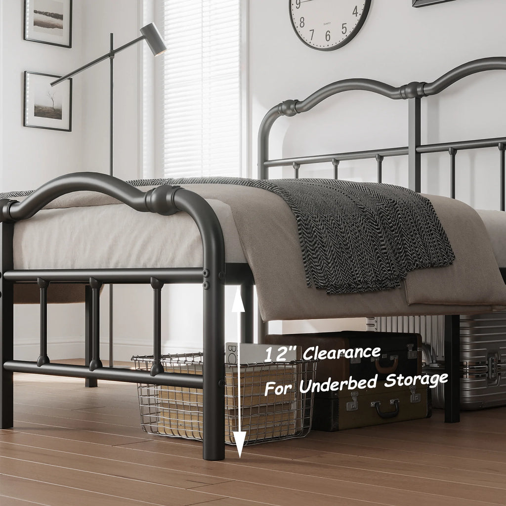 Queen Platform Bed Frame with Headboard and Footboard W1968