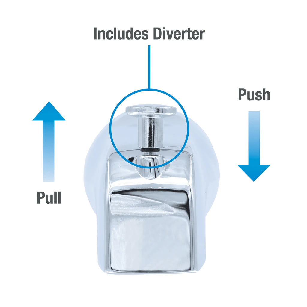 Chrome Tub Spout with Front Pull-up Diverter S641