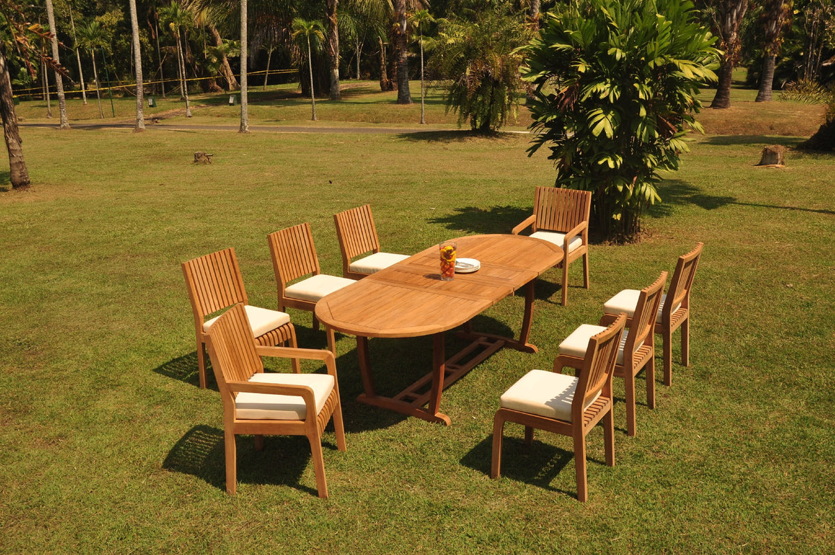 Grade-A Teak 8 Seater 9 Pc Dining Set P896