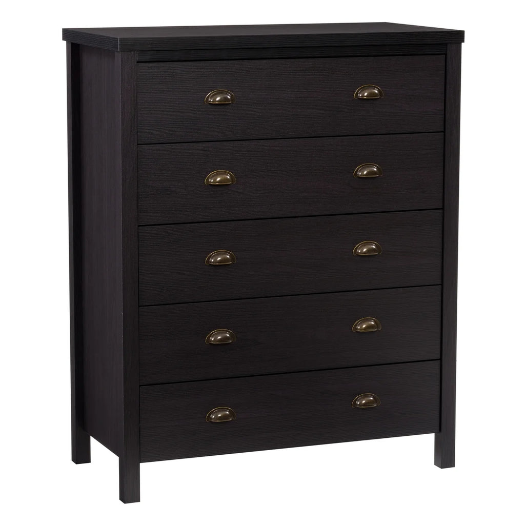 Black 5 Drawer Engineered Wood Dresser E35295